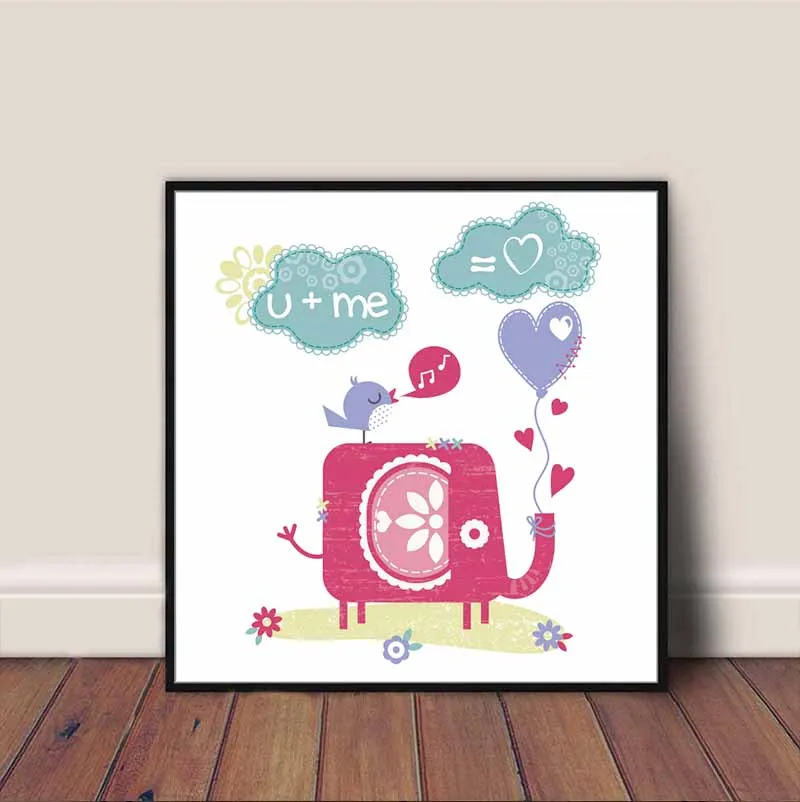 Tranh các loài vật ngộ nghĩnh treo phòng trẻ em