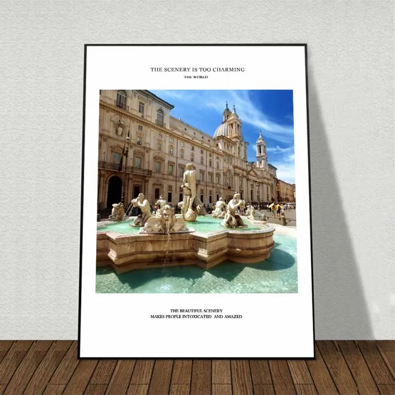 6 tấm tranh canvas đài phun nước của những công trình kiến trúc nổi tiếng trên thế giới