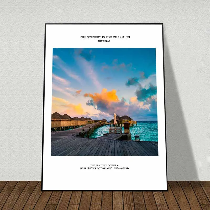 5 bứctranh canvas phong cảnh kiến trúc cầu gỗ