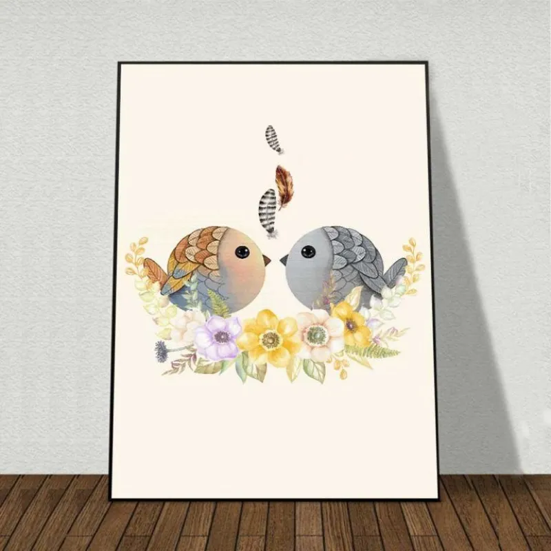 Tranh đàn chim ngộ nghĩnh dễ thương