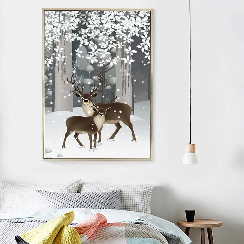 Mùa đông an lành với đàn hươu nai