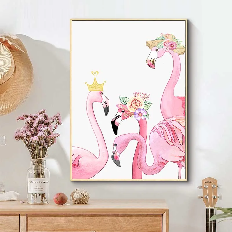 Khoảnh khắc hồng cùng chim hồng hạc và những bông hoa hồng