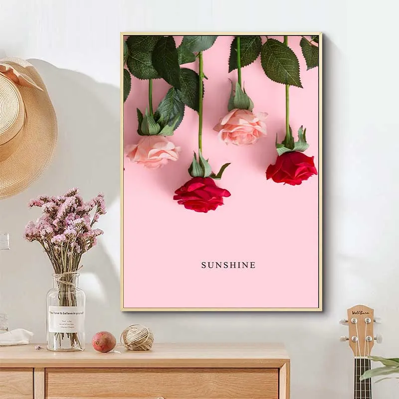 Khoảnh khắc hồng cùng chim hồng hạc và những bông hoa hồng