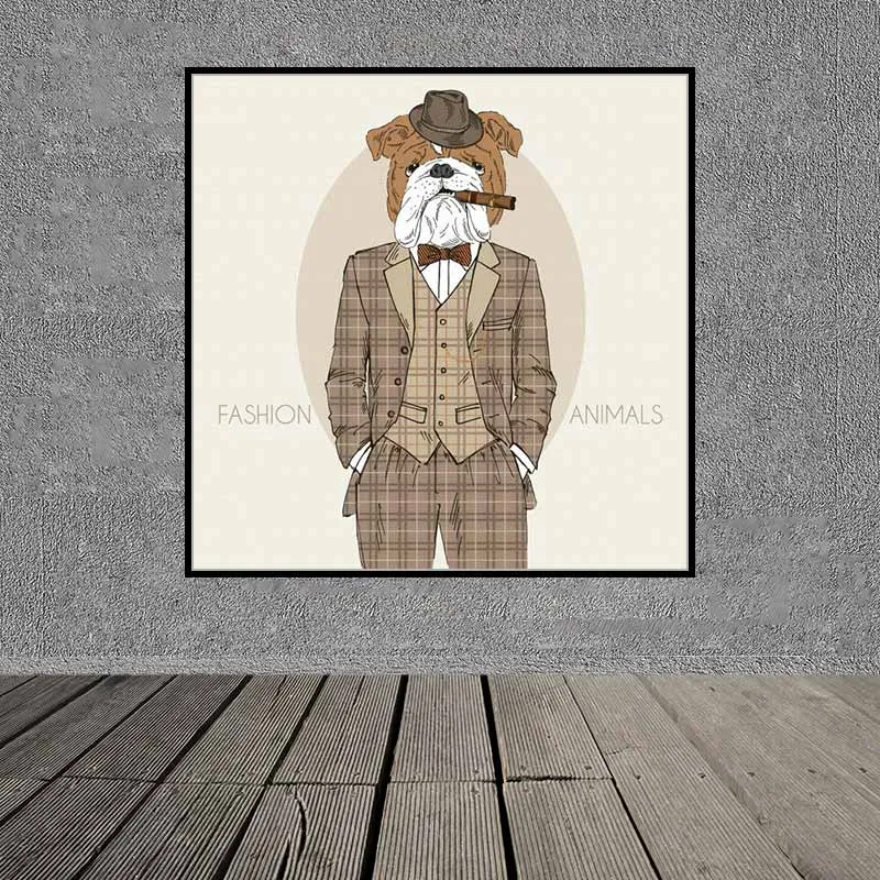 Tranh thời trang động vật chó mèo hài hước