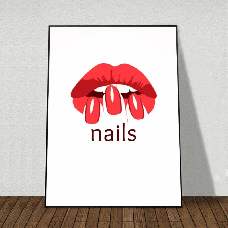Tranh canvas 6 bức chủ đề về móng tay nail salon