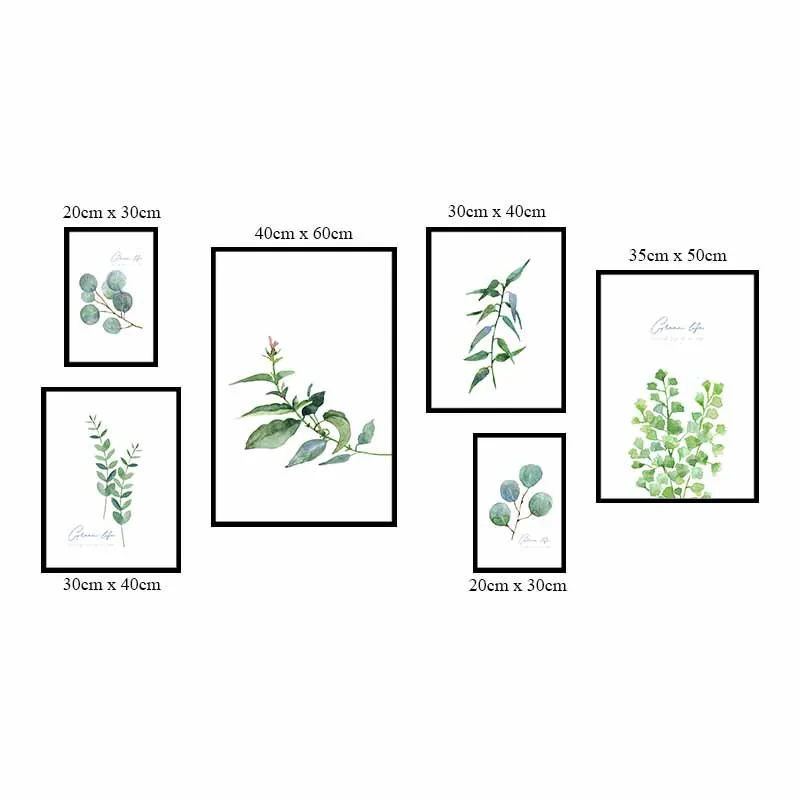 Tranh Scandinavian lá cây nhiệt đới