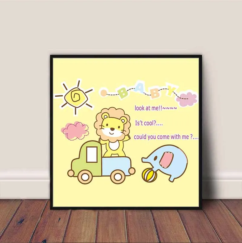 Tranh các loài vật ngộ nghĩnh treo phòng trẻ em