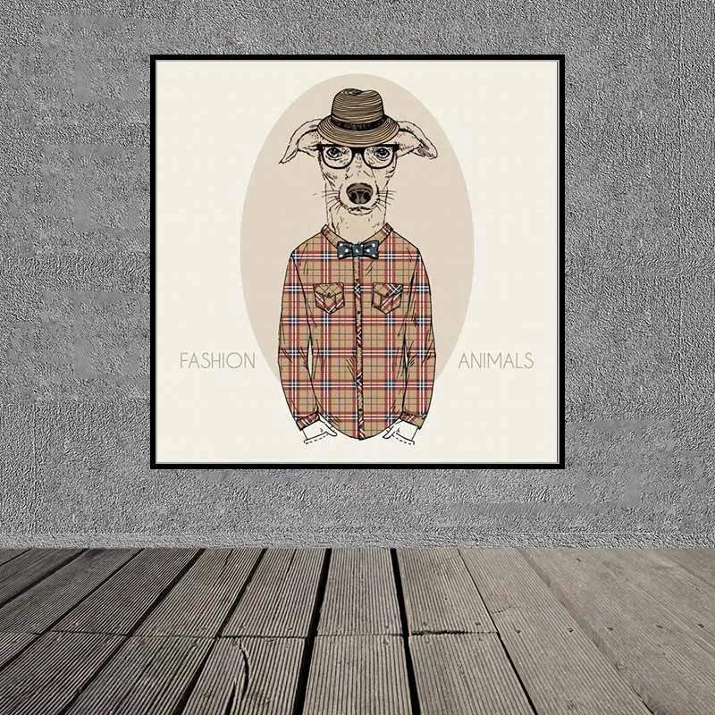 Tranh thời trang động vật chó mèo hài hước