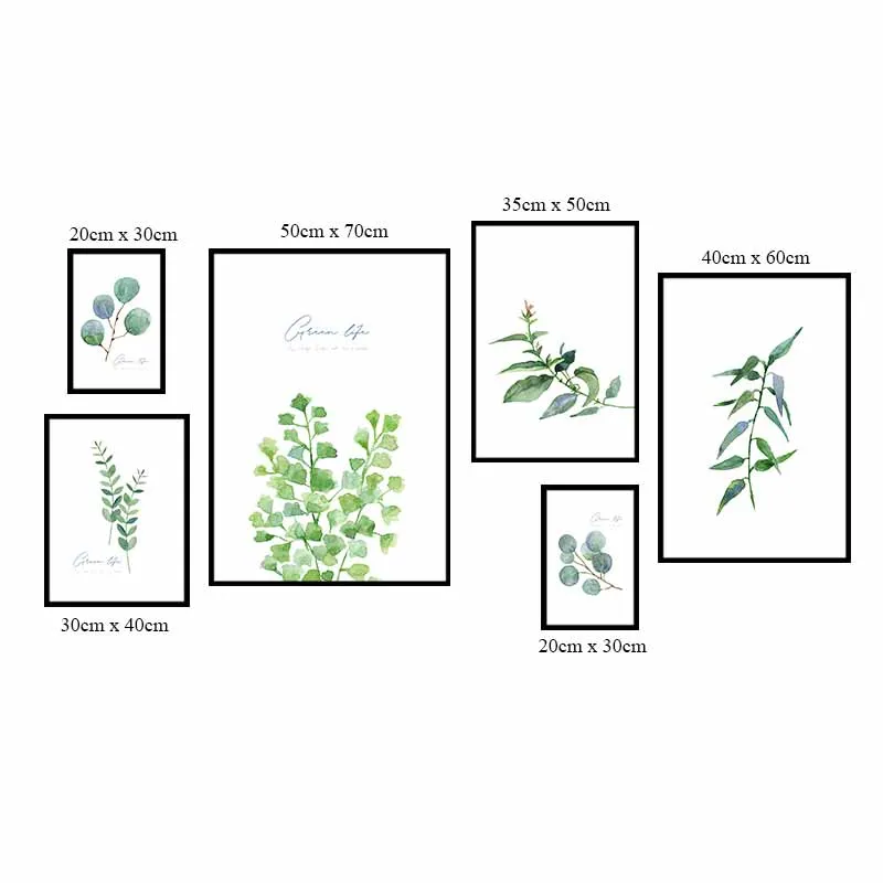 Tranh Scandinavian lá cây nhiệt đới