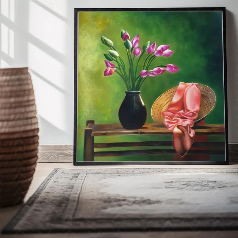 Tĩnh Vật: Hồn Sen Việt Bên Nón Lá