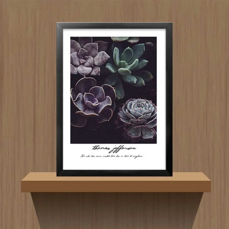 Tranh các loại sen đá kết hợp chữ