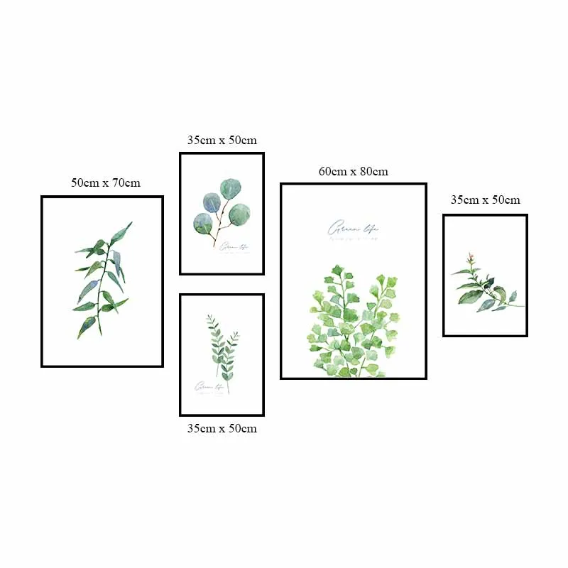 Tranh Scandinavian lá cây nhiệt đới