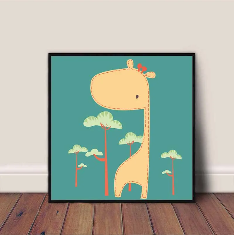 Tranh các loài vật ngộ nghĩnh treo phòng trẻ em