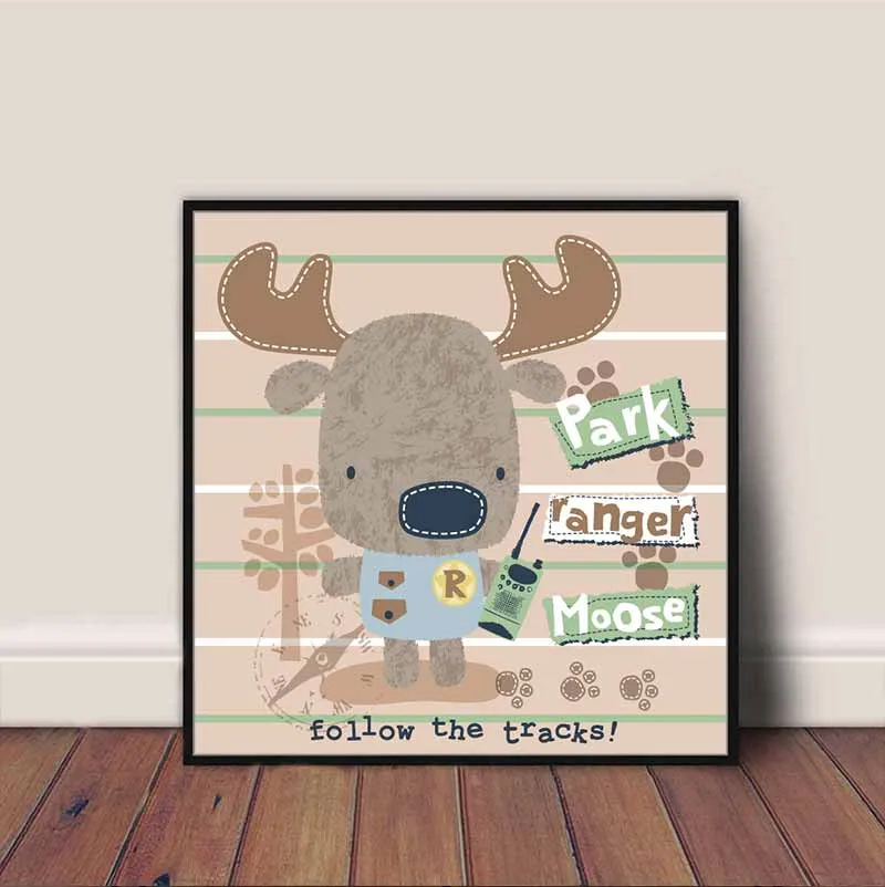 Tranh các loài vật ngộ nghĩnh treo phòng trẻ em