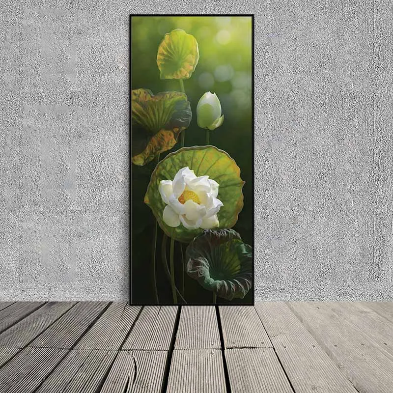 Tranh hoa sen hồng và hoa sen trắng