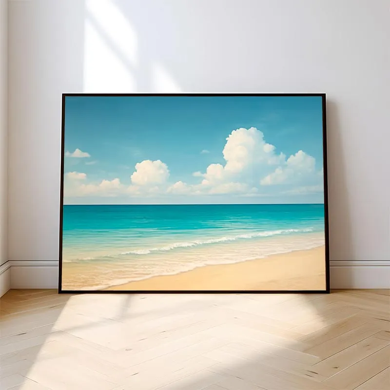 Bãi Biển Nhiệt Đới Thanh Bình Dưới Nắng Hè