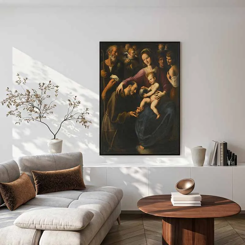 Gia Đình Thánh và Thánh Phanxicô Assisi Kính Bái Chúa Hài Đồng