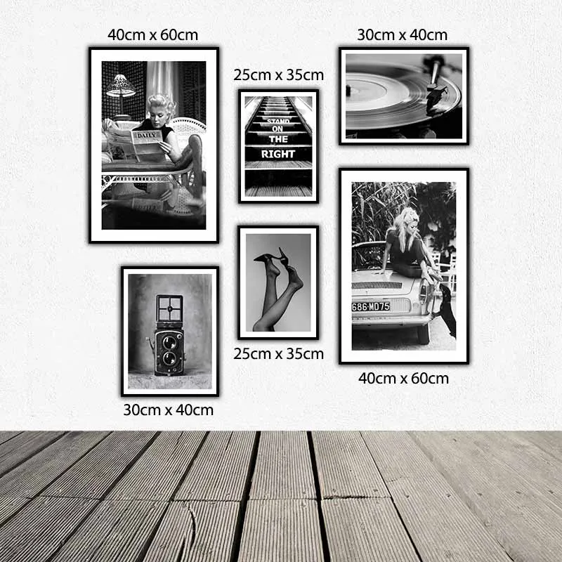Tranh Marilyn Moroe và Brigitte Bardot với các vật dụng xưa theo phong cách Vintage