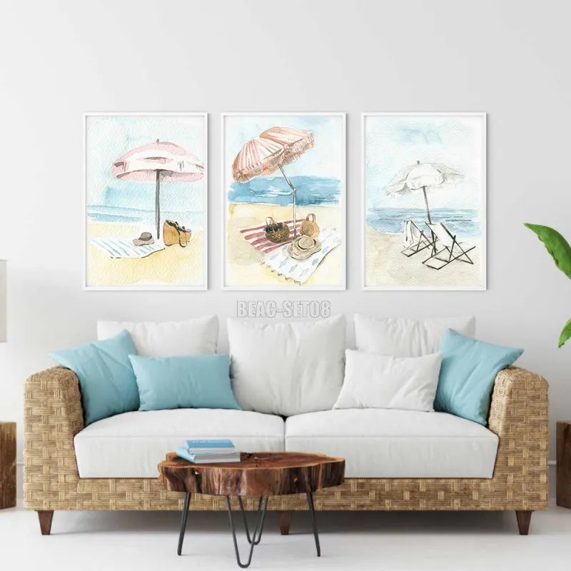 Thêm nét quyến rũ ven biển vào không gian sống của bạn với bộ tranh in canvas