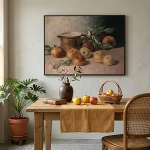 Tĩnh Vật Táo Và Bình Gốm Nghệ Thuật