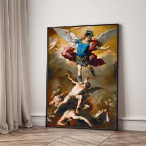 Tranh Canvas Nghệ Thuật Baroque: Tổng Lãnh Thiên Thần Michael Giáng Quỷ