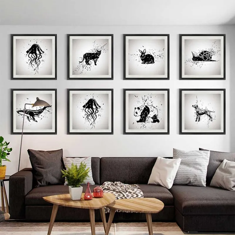 Tranh các loài động vật trắng đen