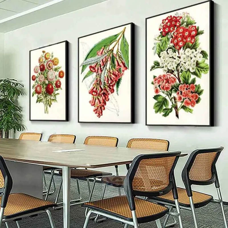 Tranh các loại hoa Cúc, hoa Sơn Trà, hoa Huyền Sâm