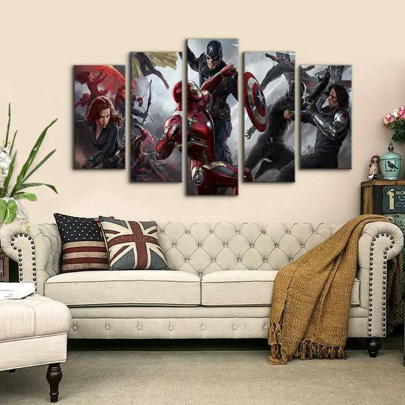 Tranh các nhân vật siêu anh hùng trong biệt đội siêu anh hùng Avengers.