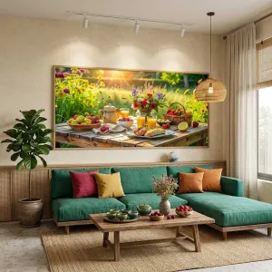 Tranh Canvas: Bữa Sáng Trong Khu Vườn Ngập Nắng