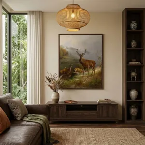 Tranh Canvas Cổ Điển: Gia Đình Hươu Đỏ - Anton Schmitz
