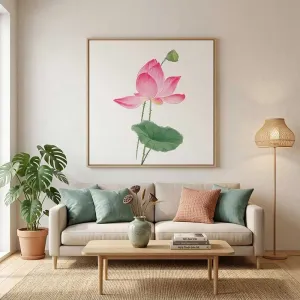 Tranh Canvas Đóa Sen Hồng Tinh Khôi