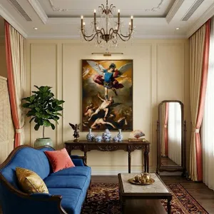 Tranh Canvas Nghệ Thuật Baroque: Tổng Lãnh Thiên Thần Michael Giáng Quỷ