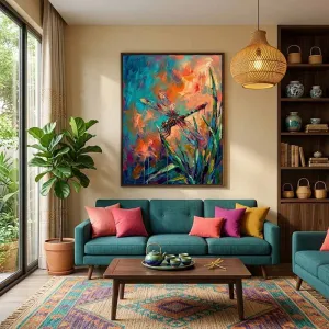 Tranh Canvas Nghệ Thuật: Chuồn Chuồn Đa Sắc