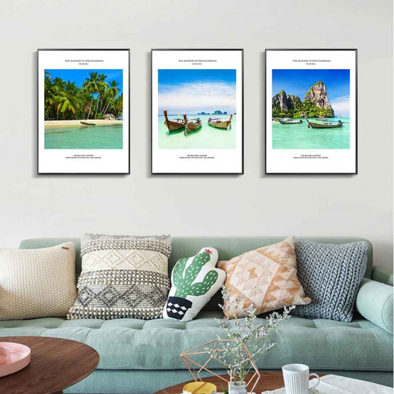 Tranh canvas phong cảnh quần đảo Ngọc trai Panama và đảo Phuket Thái Lan