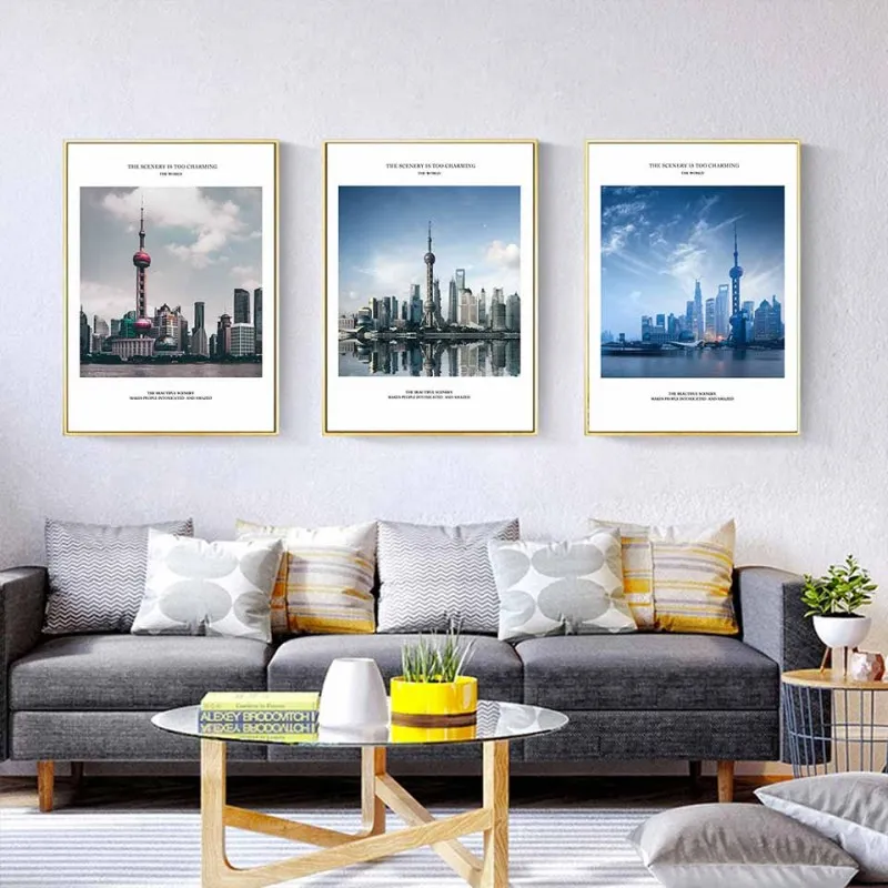 Tranh canvas phong cảnh Thành phố Thượng Hải Trung Quốc