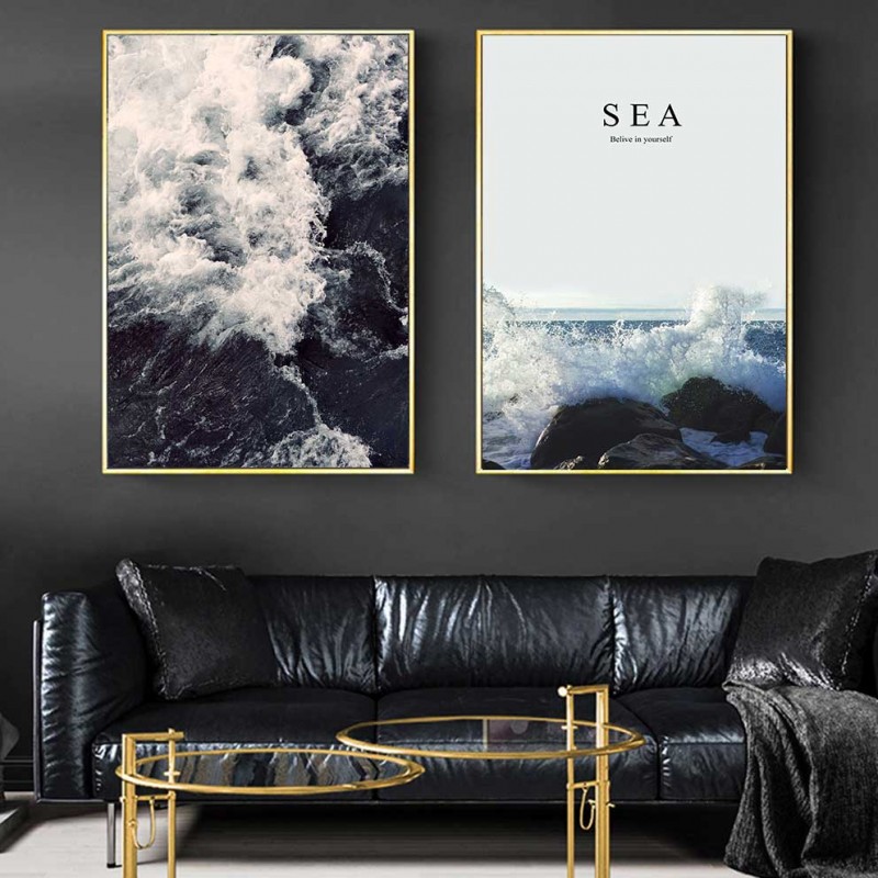 Tranh canvas Scandinavian phong cảnh sóng biển