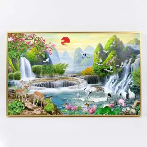 Tranh Canvas Sơn Thủy Hữu Tình - Tuyệt Tác Phong Thủy Đón Tài Lộc