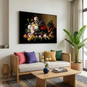 Tranh Canvas Tĩnh Vật Hoa Và Trái Cây Phong Cách Cổ Điển Châu Âu