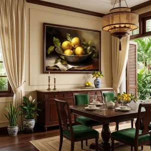 Tranh Canvas Tĩnh Vật: Những Trái Chanh Vàng Cổ Điển