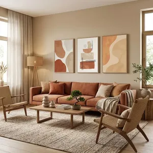 Tranh Canvas Trừu Tượng: Tone Màu Đất