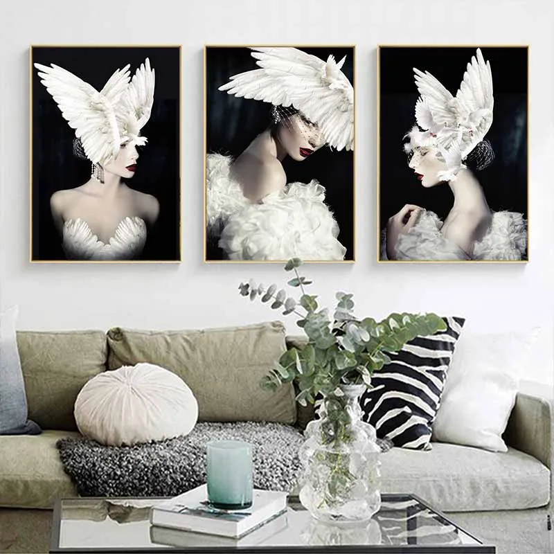 Tranh cô gái và đàn chim bồ câu