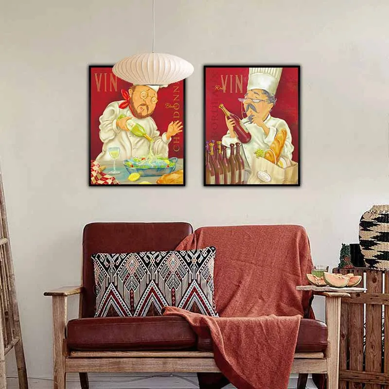 Tranh đầu bếp pha chế rượu - Wine Chef II của họa sĩ Shari Warren