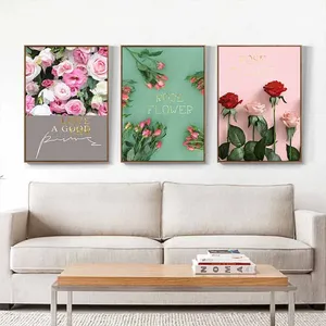 Tranh hoa hồng kết hợp chữ Rose Flower