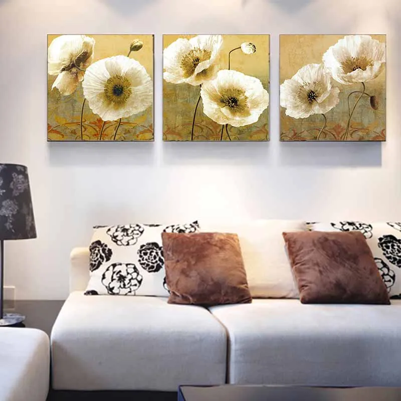 Tranh hoa sao nhái trắng theo phong cách vintage, Retro