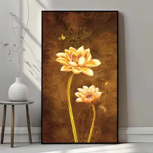 Tranh Canvas Chữ Tâm - Hoa Sen An Nhiên