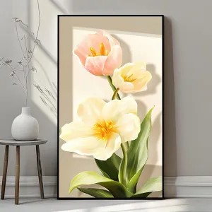 Tranh Canvas Nghệ Thuật - Nắng Ban Mai Trên Cánh Hoa Tulip