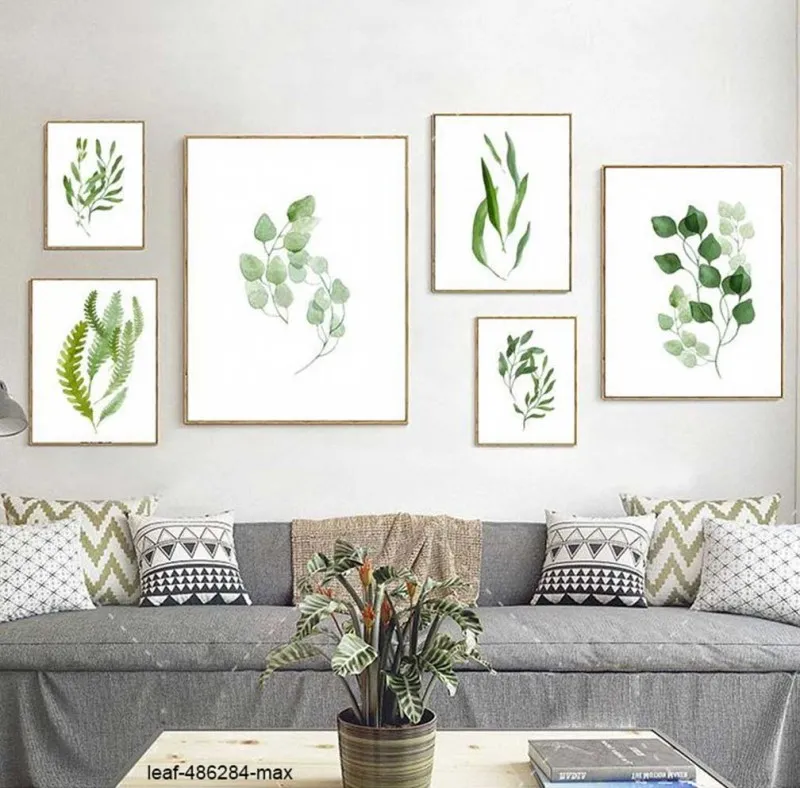 Tranh lá cây dương xỉ nhiệt đới