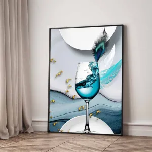 Tranh Ly Rượu Và Lông Chim - Dạ Tiệc Hoàng Kim