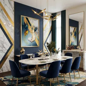 Tranh Ly Rượu Và Lông Chim - Dạ Tiệc Hoàng Kim