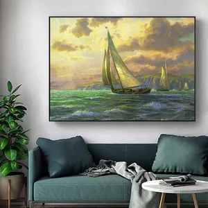 Tranh phong cảnh biển và thuyền buồm